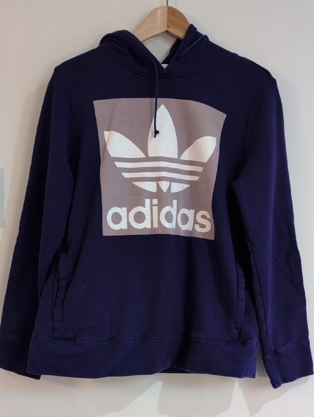 adidas Purple Logo Cotton Hoodie Size M